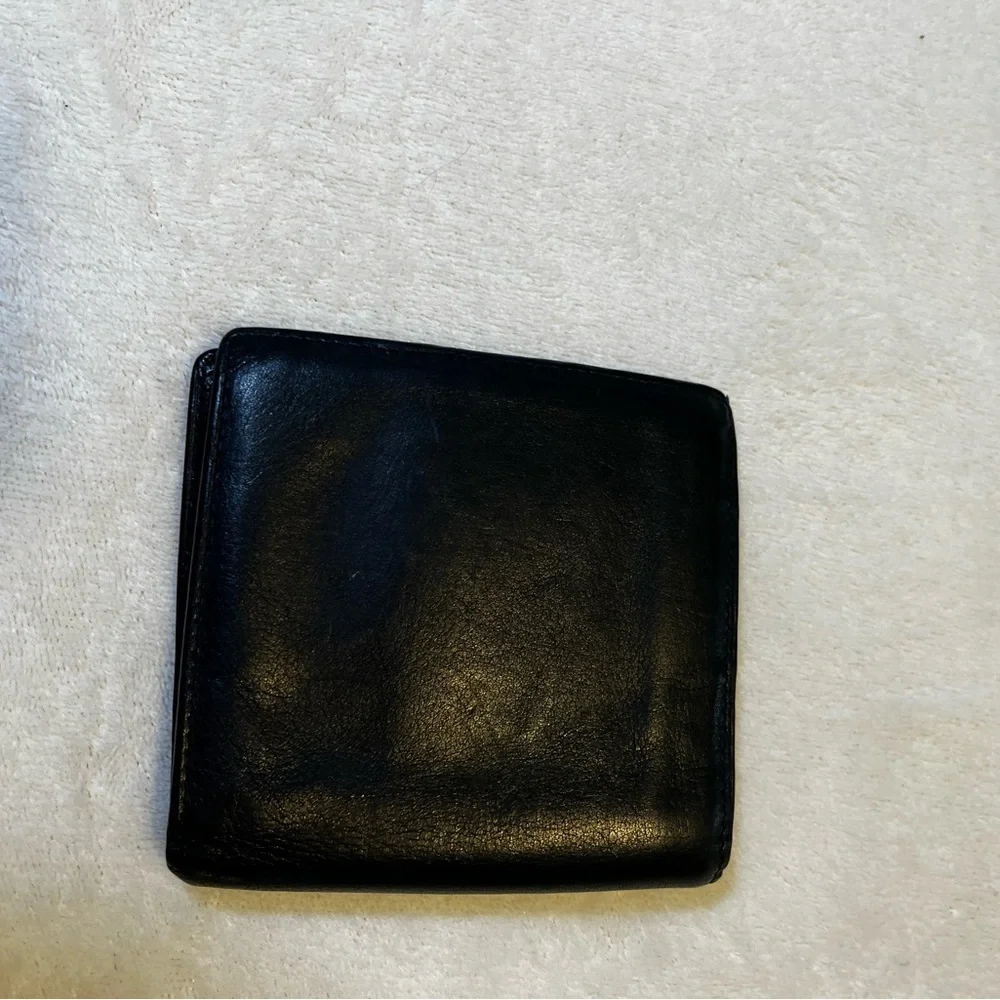 Genuine Leather Black Bifold Wallet Slim Credit Card Organizer Classic